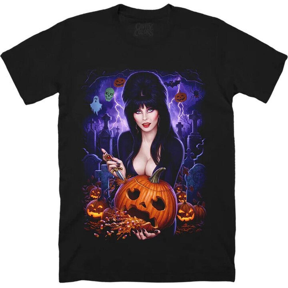 Elvira Queen Of Halloween T Shirt Horror Graphic 90S Shirt